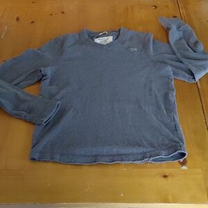 Abercrombie & Fitch Gray V-Neck Muscle Mens Large Sweater